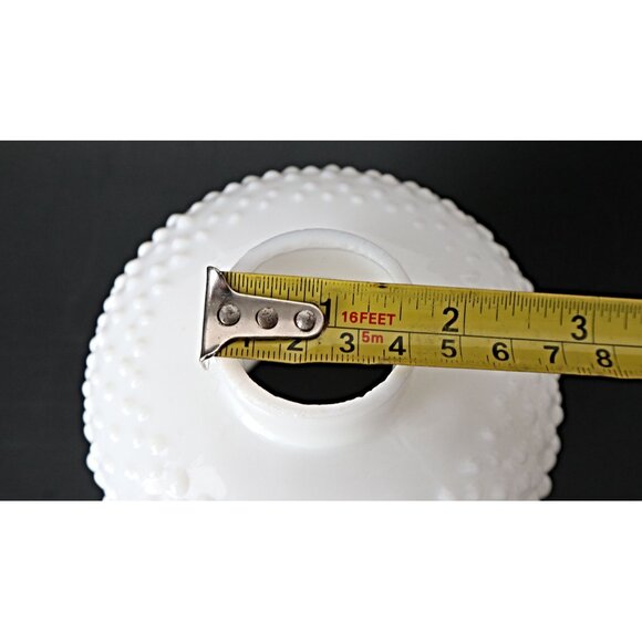 5-1/4" White Hobnail Milk Glass Hurricane Lamp Shade/Replacement Milk Glass Hurr - Picture 5 of 6